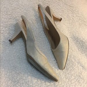 Golden Karen Scott slingback pumps